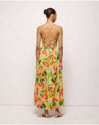 AERE - Emina Linen Tie Back Midi Dress