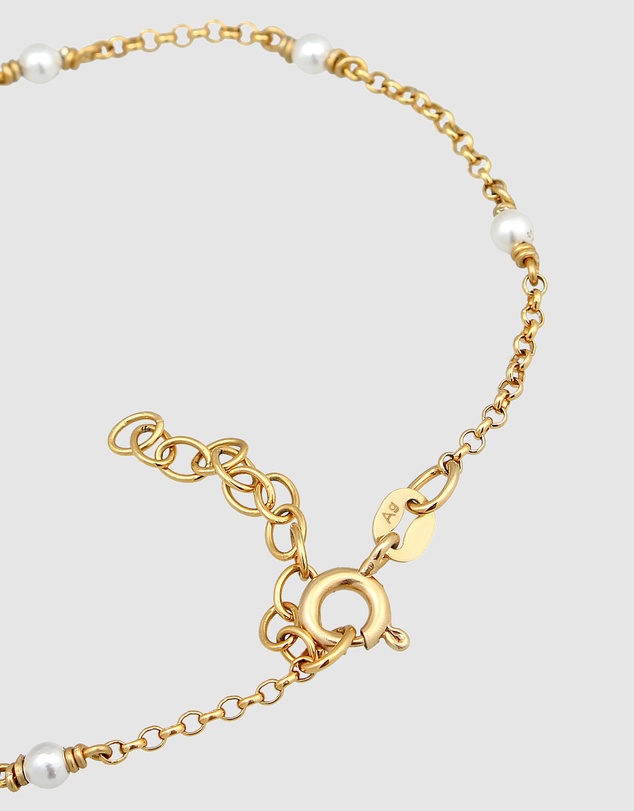 Elli Jewelry - Shell Pearl Hand Chain in Gold-Plated 925 Silver