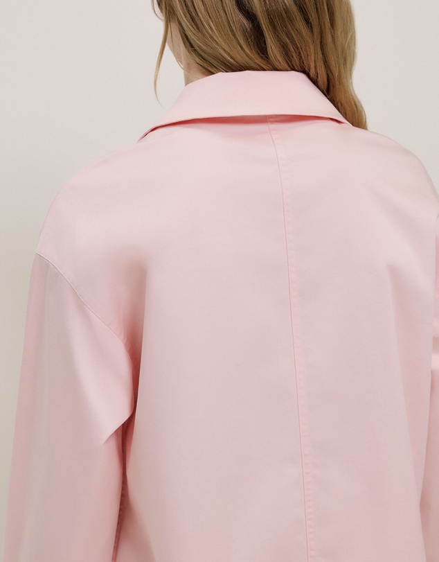 Trenery - Poplin Relaxed Longline Shirt in Blossom Pink