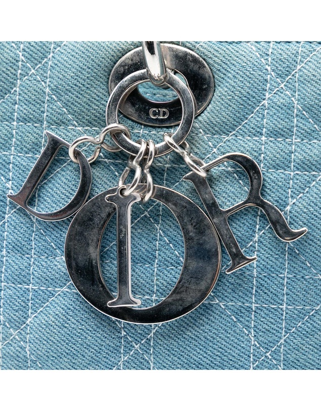 Pre-Loved by Azura Reborn - Pre-Loved Large Denim Cannage Acrylic Handles Lady Dior