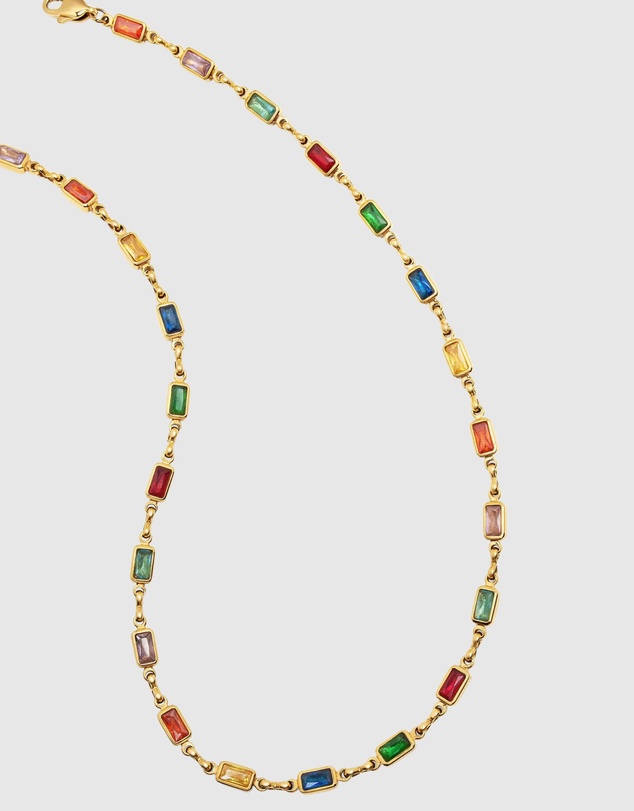 Nialaya Jewellery - Men's Rectangle Tennis Necklace