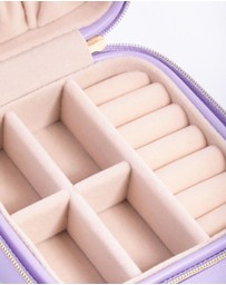 Lovisa - Purple Faux Leather Compact Square Jewellery Box