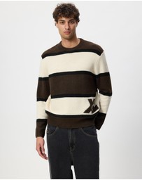 X-Large - Italic Stripe Knit Sweater