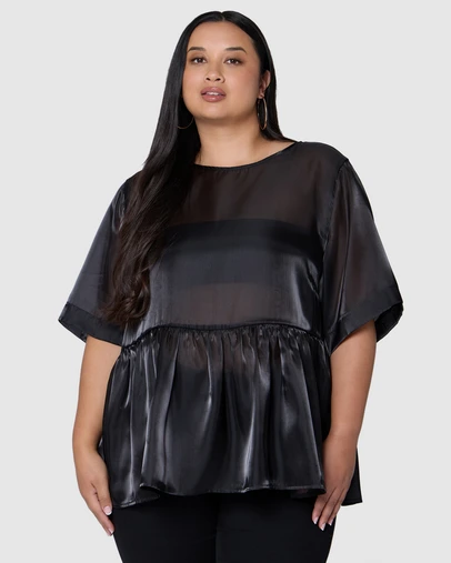 Sunday In The City - Empire Organza Peplum Top