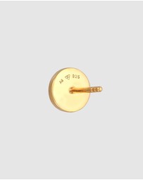 Kuzzoi - ICONIC EXCLUSIVE - Earrings Men Stud Circle Basic Geo with Enamel in 925 Sterling Silver Gold Plated