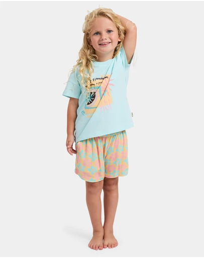 Billabong - Girls 2 to 7 Sun Petals Elastic Waist Shorts