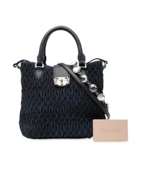 Pre-Loved by Azura Reborn - Pre-Loved Matelasse Denim Crystal Satchel