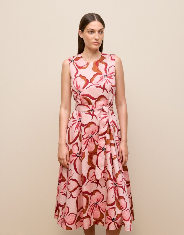 Trenery - Peony Sateen Sleeveless Dress in Soft Pink