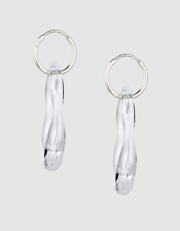 Elli Jewelry - Translucent Resin Pendant Hoops in 925 Sterling Silver