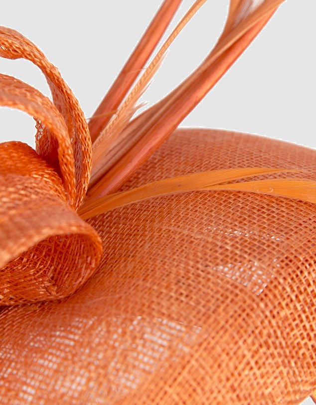 Max Alexander - Pillbox Orange Racing Fascinator