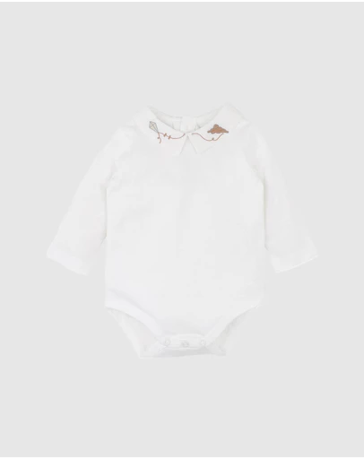 Bebe by Minihaha - Jake Embroidered Collar Bodysuit - Babies