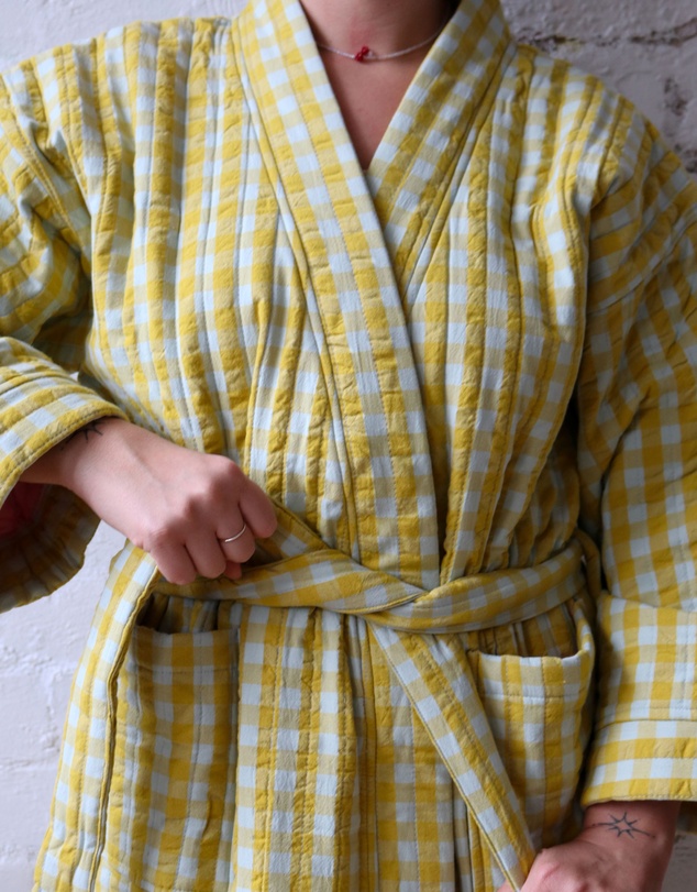 Mosey Me - Citrus Seersucker Quilted Robe