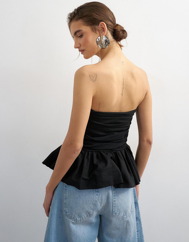 TOPSHOP - Camilla Peplum Bandeau Top Jrs