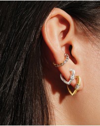 Ania Haie - Gold Heart Clasp Huggie Earrings