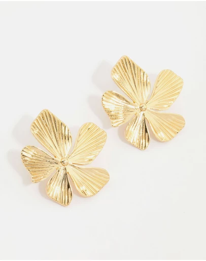 Lovisa - Gold Plated Textured Flower Studs