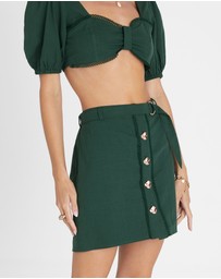 Heaven Australia - Emerald Button Up Mini Skirt