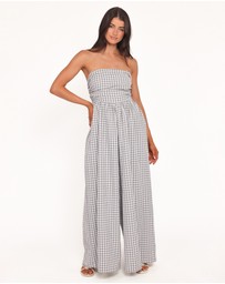 Petal & Pup - Paige Strapless Jumpsuit - Black White Gingham