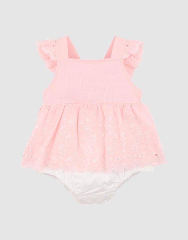 Bebe by Minihaha - Chelsea Broderie Overlay Bodysuit - Babies