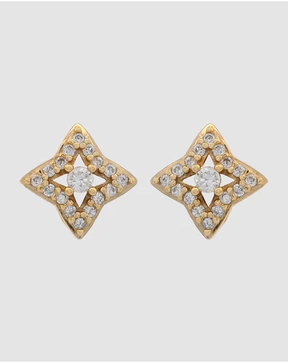 Georgini - GEORGINI MIDNIGHT VELVET FAIRWATER PETITE EARRINGS GOLD