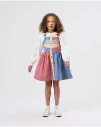 Goldie + Ace - Patchwork Stripe Heidi Pinafore Dress - Babies-Kids