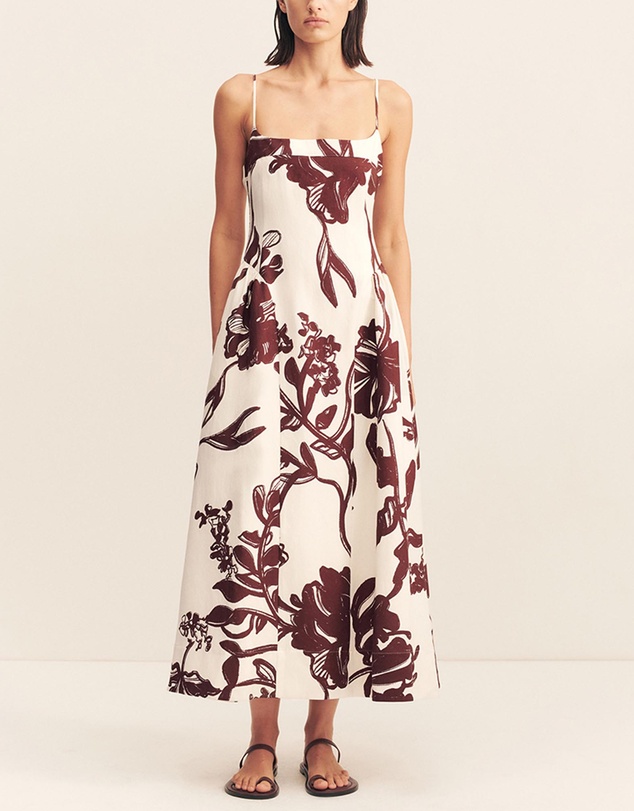 Shona Joy - Emmett Square Neck Panelled Midi Dress