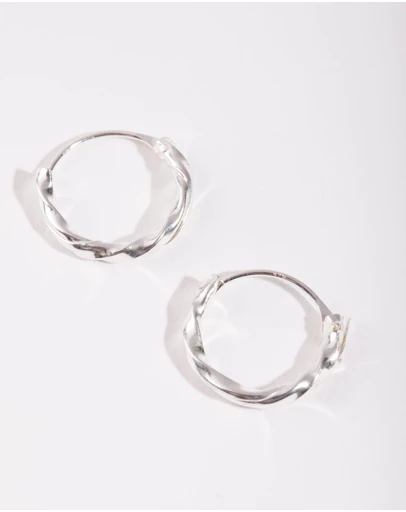 Lovisa - Sterling Silver Twist Hoop Earrings