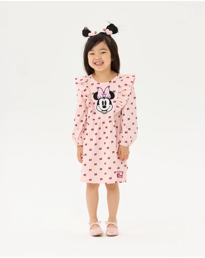 Rock Your Kid - Minnie Mouse Minnie Bow Long Sleeve Jersey Dress