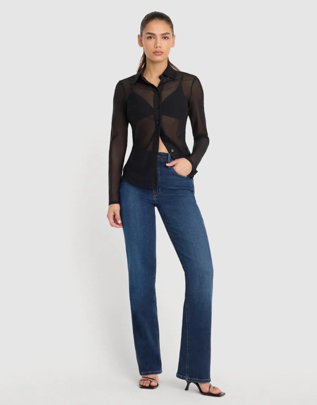 Good American - Soft Tech Good True Straight Jeans