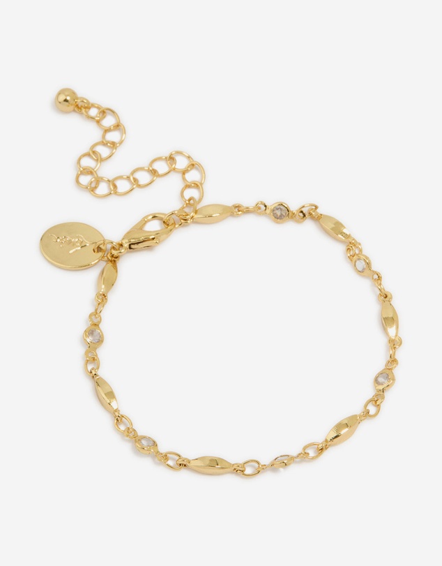 Lovisa - Gold Plated Cubic Zirconia Link Chain Bracelet