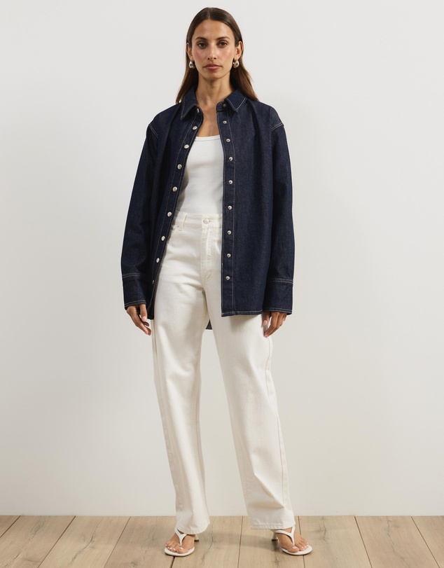Atmos&Here - Romy Oversized Denim Shirt