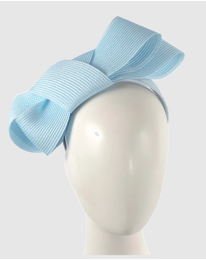 Max Alexander - Light Blue Bow Racing Fascinator