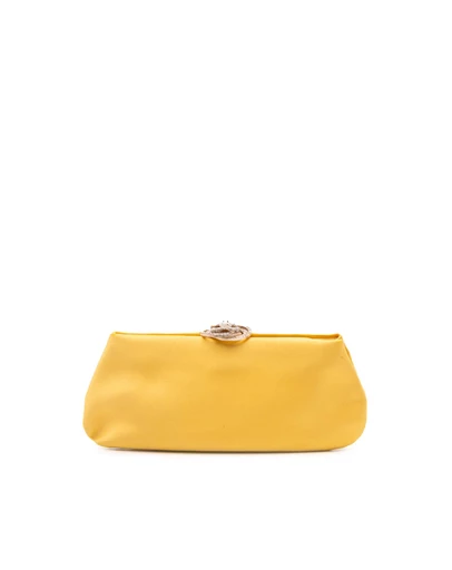 Pre-Loved by Azura Reborn - Pre-Loved Satin Crystal Camellia Evening Frame Clutch
