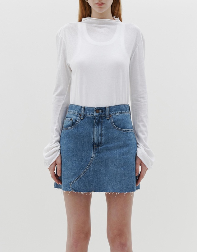 Bassike - regular raised neck long sleeve t.shirt