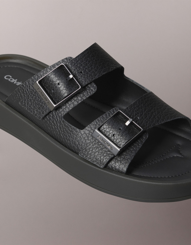 Calvin Klein - Leather Buckle Sandals