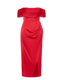 City Chic - Plus size Forbidden Love Maxi Dress - red