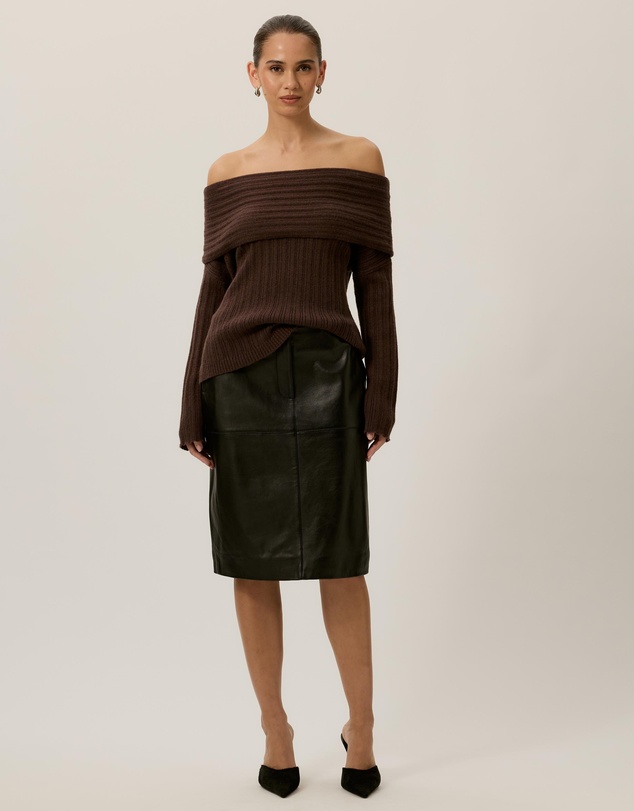 Tussah - Elena Ribbed Off The Shoulder Jumper