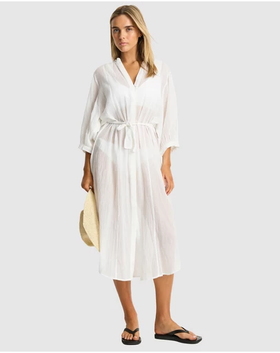Sea Level Australia - Salt Boho Long Shirt Dress