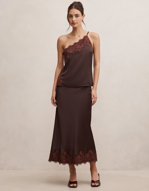 Forever New - Adele Lace Trim Midi Skirt