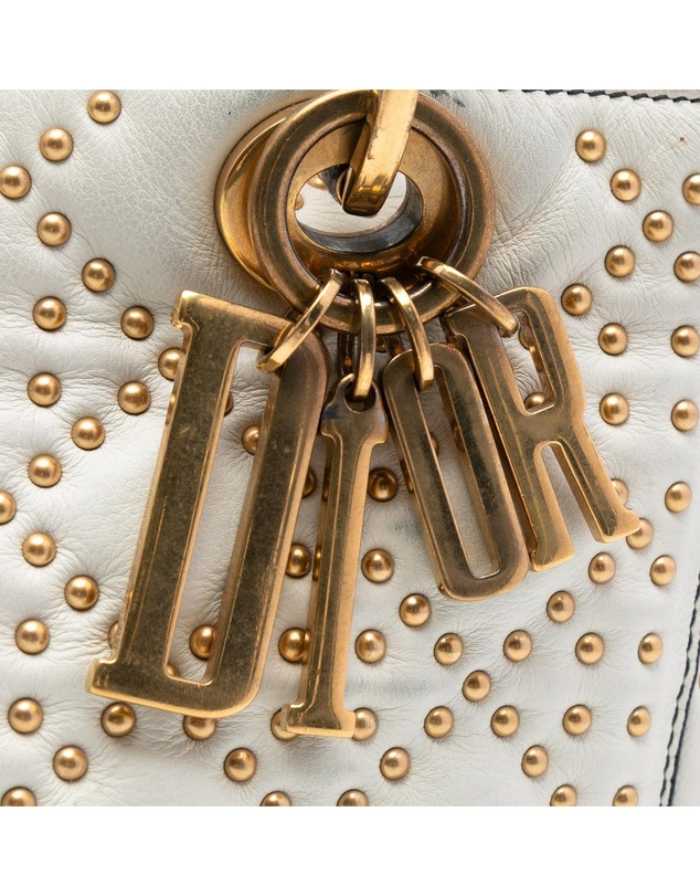 Pre-Loved by Azura Reborn - Pre-Loved Medium Lambskin Cannage Studded Supple Lady Dior