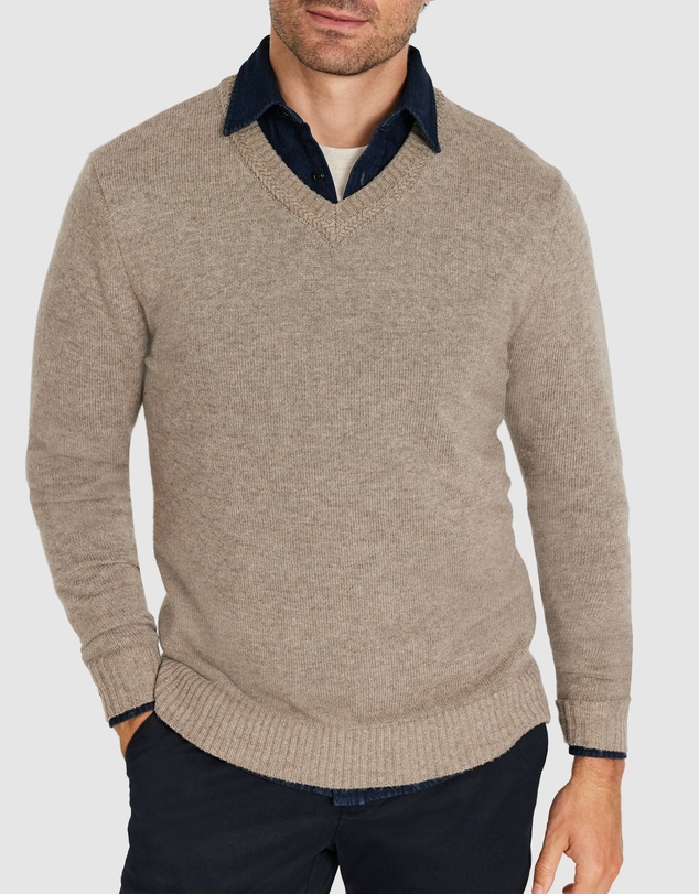 Tarocash - Orion Textured V Neck Knit