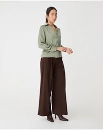 Forcast - Lila V-neck Satin Blouse