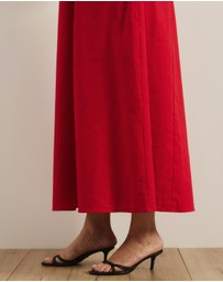 Atmos&Here Curvy - Oralie One Shoulder Linen Blend Midi Dress