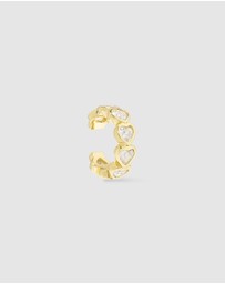 Wanderlust + Co - Heart Bezel Gold 9mm Ear Cuff