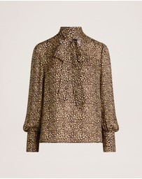 SABA - Ohio Silk Long Sleeve Tie Neck Blouse