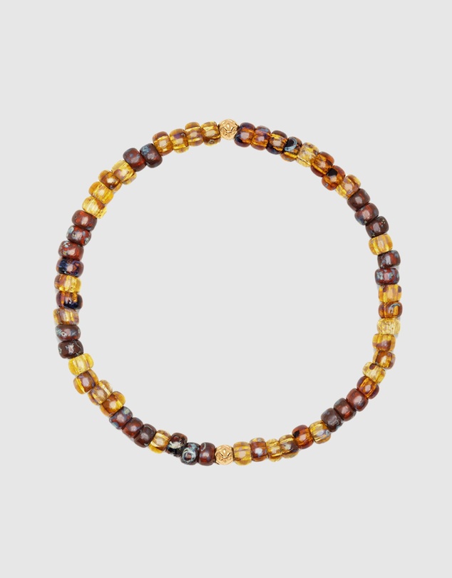 Nialaya Jewellery - Wristband With Amber Japanese Miyuki Beads