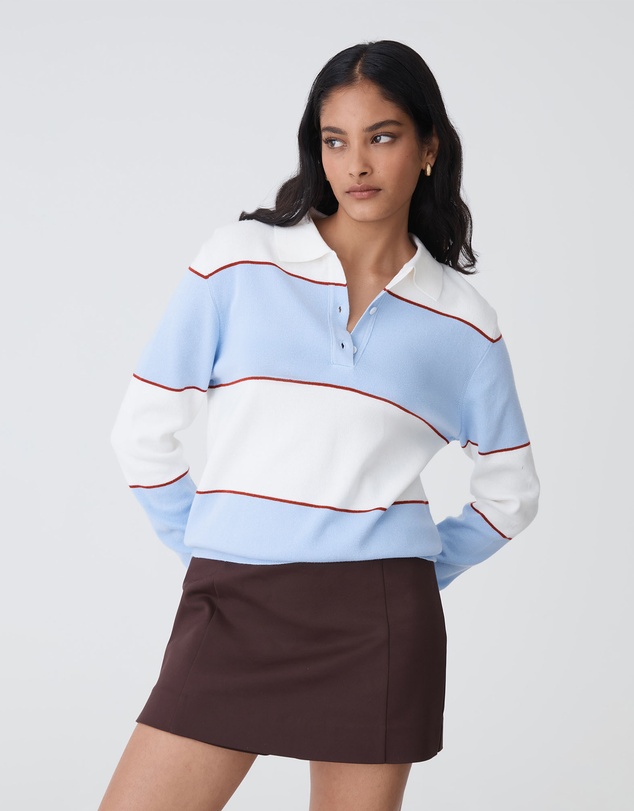 Forcast - Brenda Stripe Collared Sweater