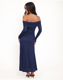 Petal & Pup - Katiya Off Shoulder Dress - Navy