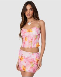 EDIKTED - Stassi Cowl Neck Printed Corset