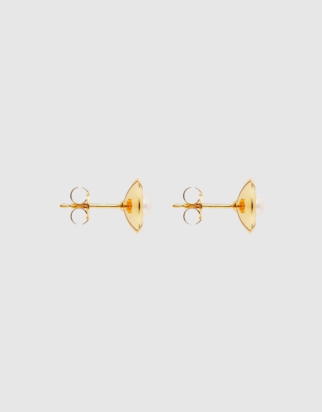 Najo - Capri Yellow Gold and Pearl Earrings
