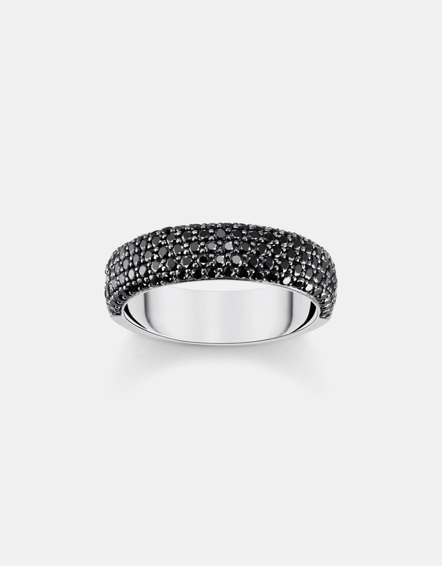 THOMAS SABO - Chunky band ring with black zirconia